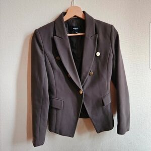 Mango Khaki Olive Blazer with Gold Buttons - XS